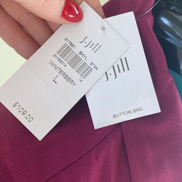 J.Jill size Large Winterberry button down long sleeveless shirt dress w/ pockets - Picture 9 of 10